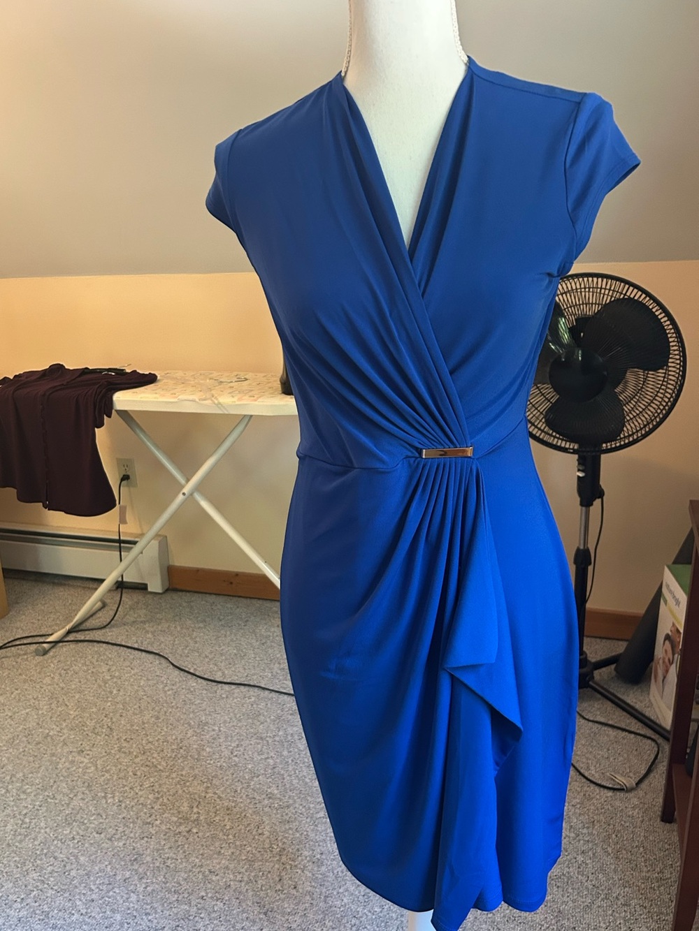 Charter Club Royal Blue Cap-Sleeve Wrap Dress